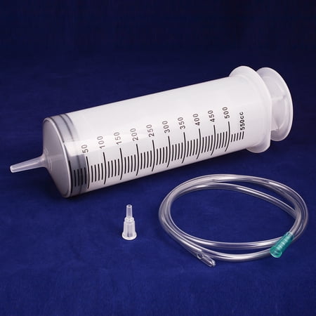 Vinmax 550ML Plastic Syringe with 3.2ft Tube For Hydroponics Lab Measuring