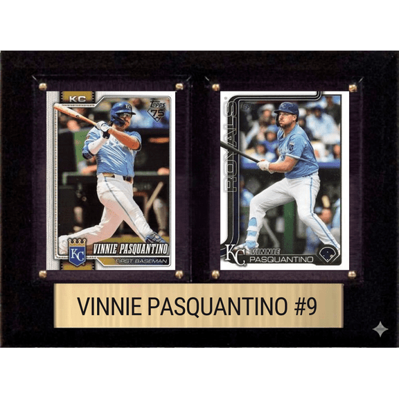 Vinnie Pasquantino Kansas City Royals Fan Gift Plaque 6x8 2 Cards Topps, Bowman 2024 2025 2026