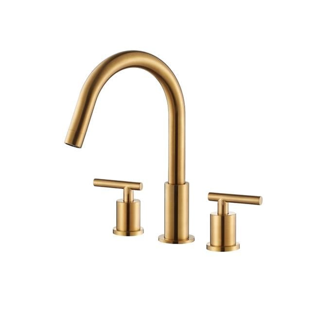Vinnova 114123-BAF-BG Lodosa Widespread Brushed Gold Bathroom Basin Sink Faucet