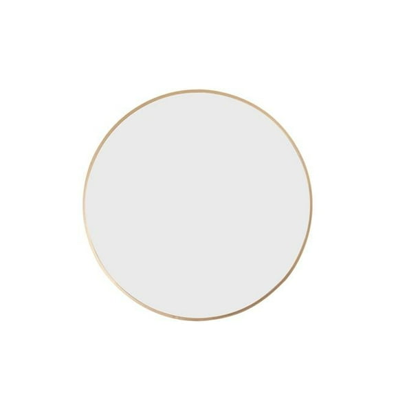 Vinnova 712028-MIR-BG 28 in. Emilia Round Bathroom & Vanity Framed Wall Mounted Mirror, Brushed Gold