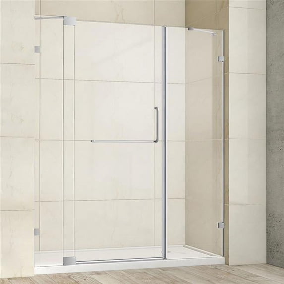 Vinnova 308066-HD-BN 66 x 72 in. Milano Hinged Frameless Tub Door, Brushed Nickel