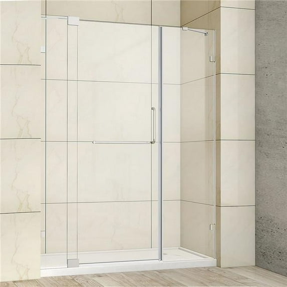 Vinnova 308060-HD-PC 60 x 72 in. Milano Hinged Frameless Tub Door, Polished Chrome