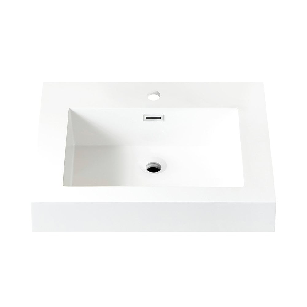 Ablitas 24" White Composite Stone Bathroom Vanity Sink
