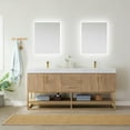 thumbnail image 1 of Vinnova Alistair 72" White Grain Stone Top Vanity in Oak w/o Mirror, 1 of 16