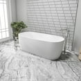 thumbnail image 1 of Vinnova Azagra 67" x 31.5" Oval Acrylic Freestanding Soaking Bathtub in Matte White, 1 of 6