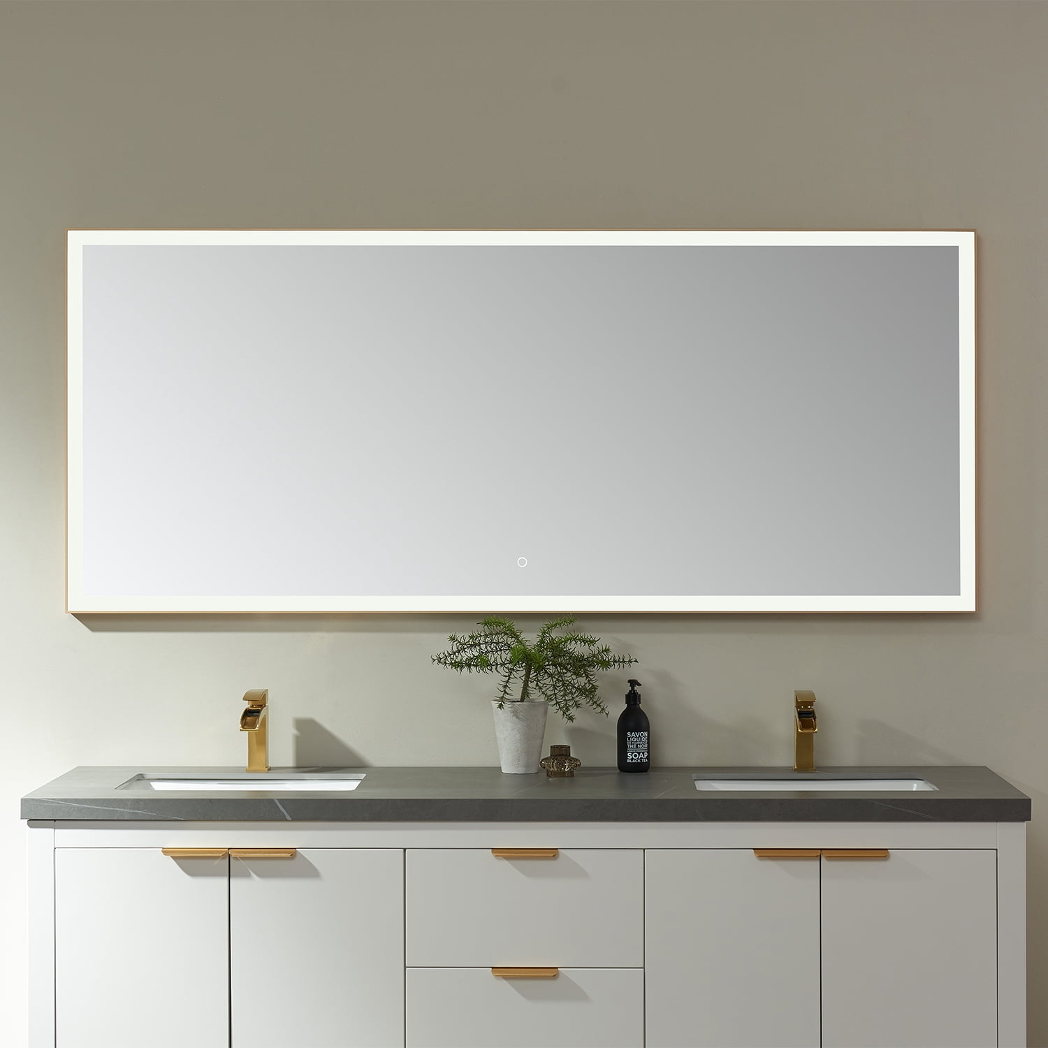 Vinnova Benevento 72" Rectangle LED Wall Mount Bathroom Vanity Mirror ...