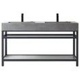 thumbnail image 1 of Vinnova Bilbao 60" Gray Stone Top Double Sink Vanity Matte Black Metal Frame, 1 of 10