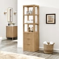 thumbnail image 1 of Vinnova Cadiz 72"H Solid Oak Wood Bath Linen Storage Cabinet in Washed Ash Gray, 1 of 12