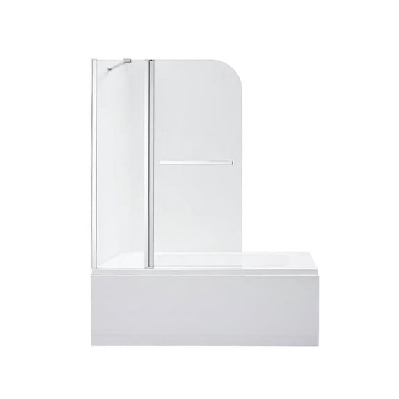 Vinnova 318139-HD-PC 39 x 55 in. Canteras Hinged Frameless Tub Door, Polished Chrome