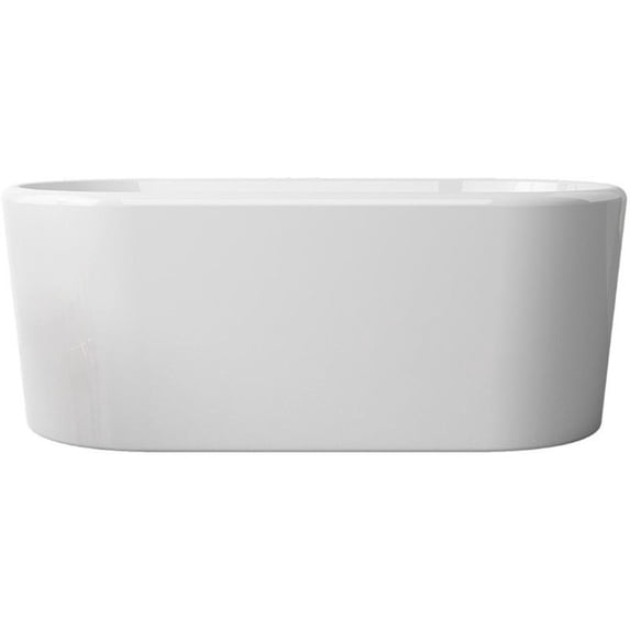 Vinnova Caserta 59" x 27.6" Oval Acrylic Freestanding Soaking Bathtub in White
