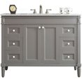 thumbnail image 1 of Vinnova Catania 48" Single Bathroom Vanity in Gray with Carrara White Marble Countertop, 1 of 6