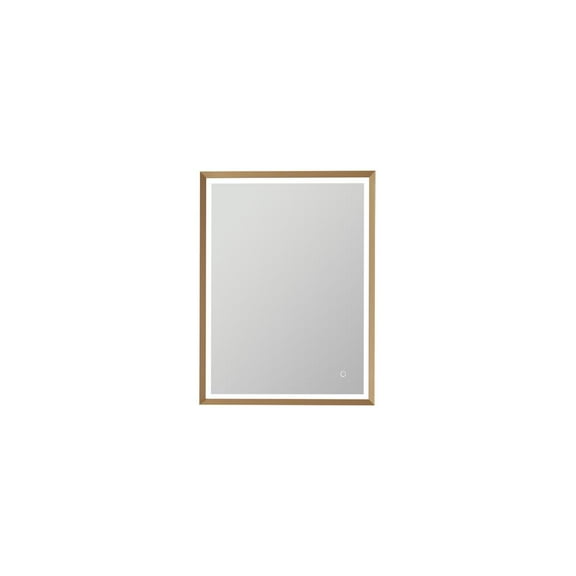 Vinnova Como 24" Rectangle LED Wall Mount Bathroom Vanity Mirror in Gold Frame
