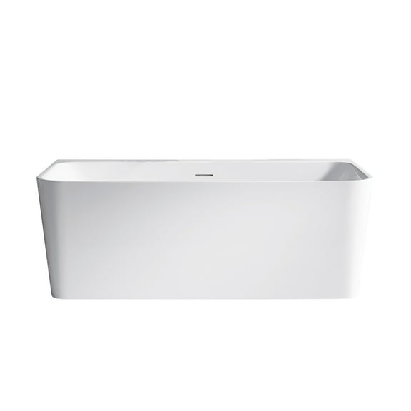Vinnova Dashiel 67" x 31.5" Rectangular Acrylic Freestanding Soaking Bathtub in White