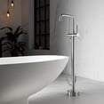thumbnail image 1 of Vinnova Delara Freestanding Bathroom Chrome Tub Faucet with Hand Shower in Satin Nickel, 1 of 5