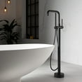 thumbnail image 1 of Vinnova Delara Freestanding Bathroom Tub Faucet with Hand Shower in Matte Black, 1 of 6