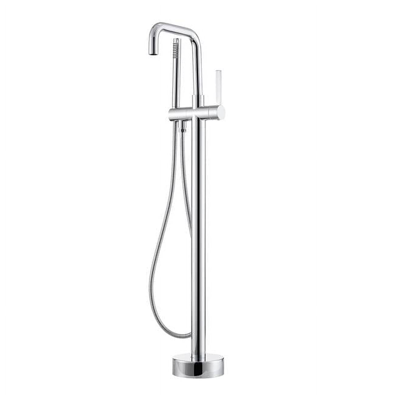 Vinnova 109215-BTF-PC Delara Freestanding Chrome Tub Faucet with Hand Shower, Polished Chrome