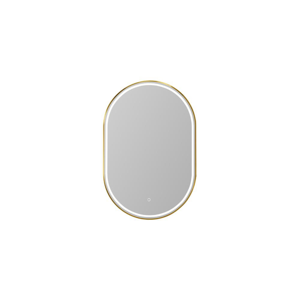 Grande 24" Gold Oval LED Lighted Bathroom Vanity Mirror