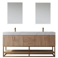 thumbnail image 1 of Vinnova Alistair 72" White Grain Stone Top with Mirror in North American Oak, 1 of 10