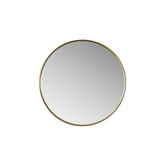 Vinnova Design Cascante 28 in. W x 28 in. H Round Metal Wall Mirror in Brushed Gold