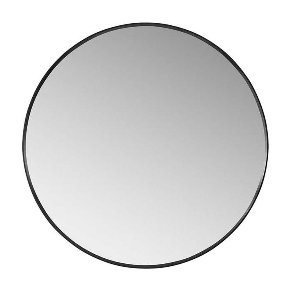 Elegant Round Silver Vanity Mirror 35.4" for Modern Bathrooms