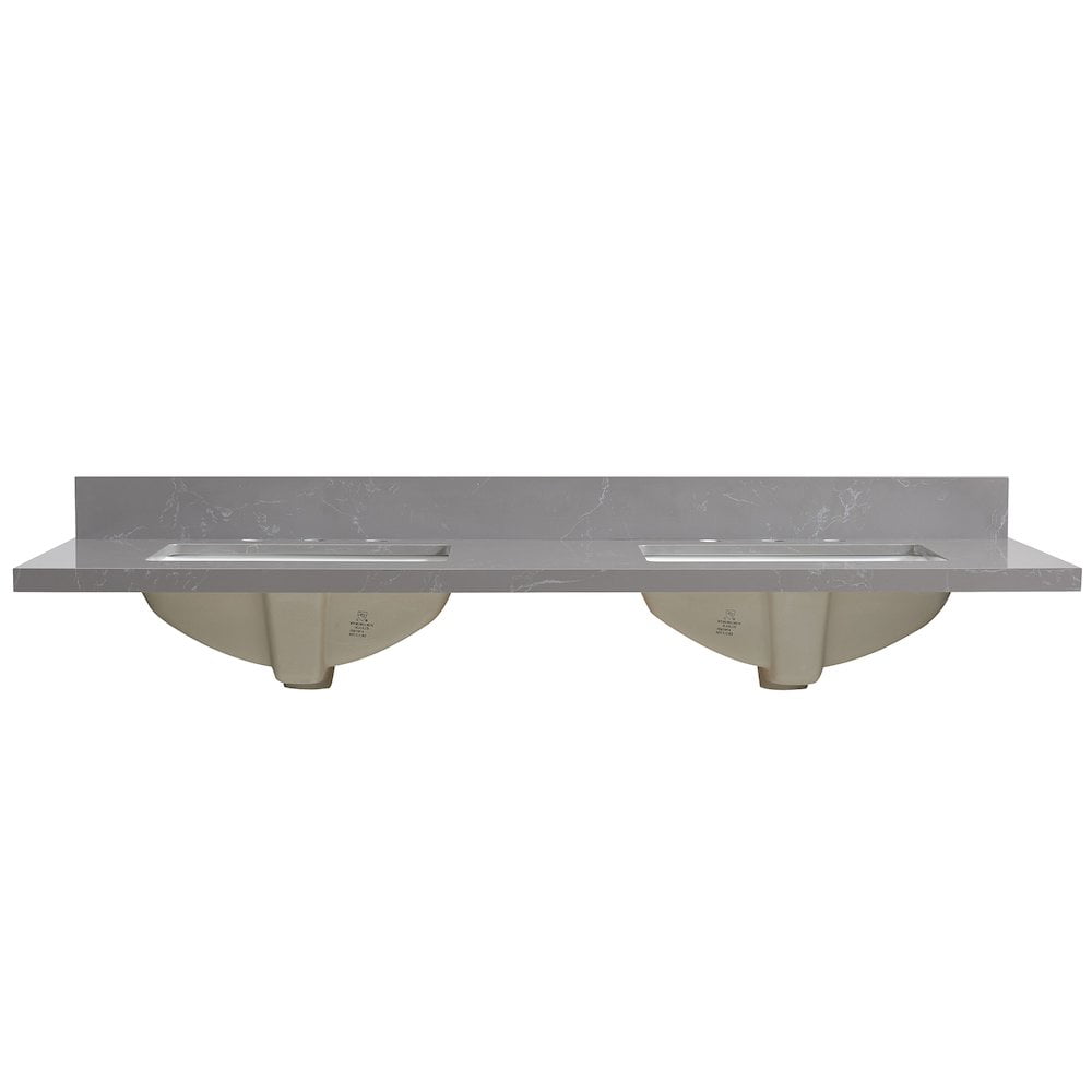 Jaen 61'' Reticulated Gray Composite Stone Double Vanity Top