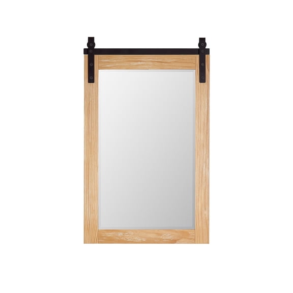 Vinnova Cortes 24" Bathroom Vanity Barndoor Wall Mirror in Pine