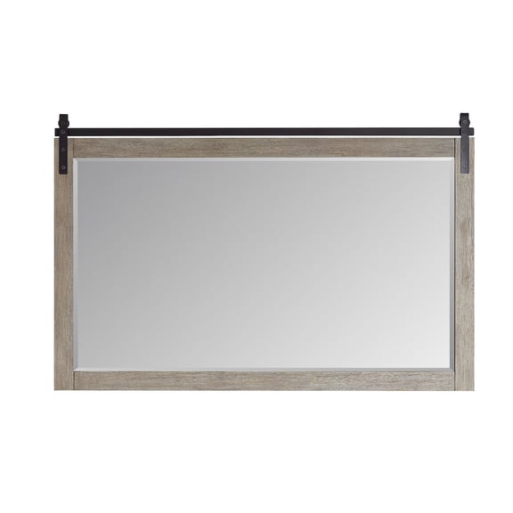 Vinnova Design Cortes 60" Rectangular Bathroom Vanity Barndoor Wall Mount Mirror in Grey
