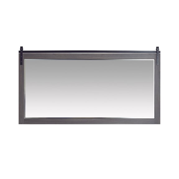 Vinnova Design Cortes 72" Rectangular Bathroom Vanity Barndoor Wall Mount Mirror in Oak