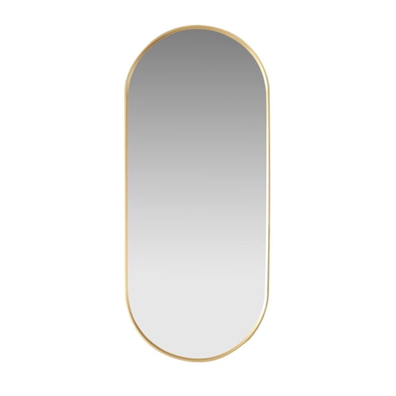 Vinnova Design Oval Aluminum Framed Wall Mount Bathroom Vanity Mirror in Brushed Gold