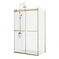 thumbnail image 1 of Vinnova Design Rectangle Double Sliding Frameless Shower Enclosure in Brushed Gold, 1 of 12