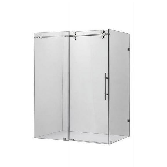 Vinnova 312064-36P-BN 64 x 78 in. Villena Rectangle Single Sliding Frameless Shower Enclosure, Brushed Nickel