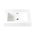 thumbnail image 1 of Ablitas 24 in. Rectangular White Composite Granite Stone Console Bathroom Sink, 1 of 6
