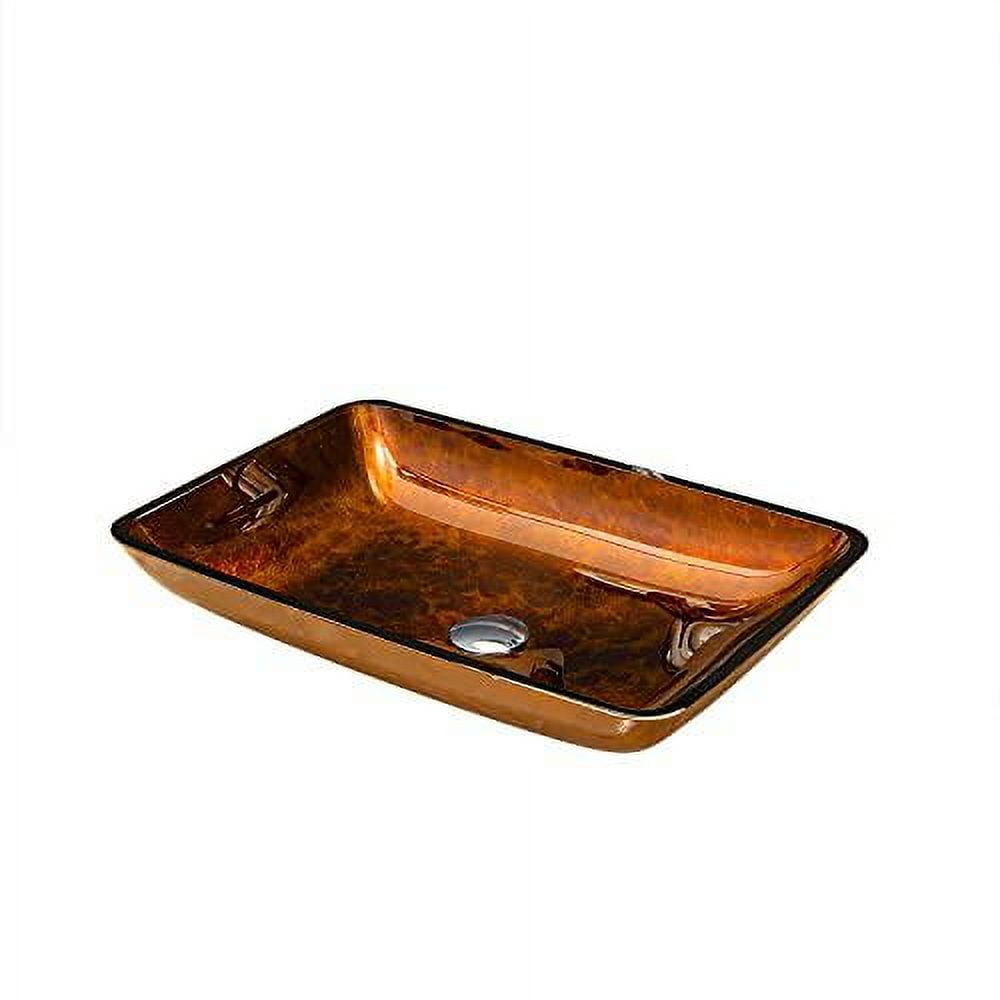 Vinnova Udine 14.5'' Tempered Glass Rectangular Bathroom Sink