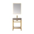 thumbnail image 1 of Funes 24" Single Sink Bathroom Vanity in Brushed Gold Frame Gray Top w/ Mirror, 1 of 9