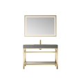 thumbnail image 1 of Funes 48" Single Sink Bathroom Vanity in Brushed Gold Frame Gray Top w/ Mirror, 1 of 8