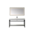 thumbnail image 1 of Vinnova Funes 60" Single Sink Bathroom Vanity in Matte Black Frame White Top with Mirror, 1 of 7