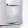 thumbnail image 1 of Vinnova Spezia 64" W x 76" H Double Sliding Frameless Glass Shower Door in Matte Black, 1 of 14