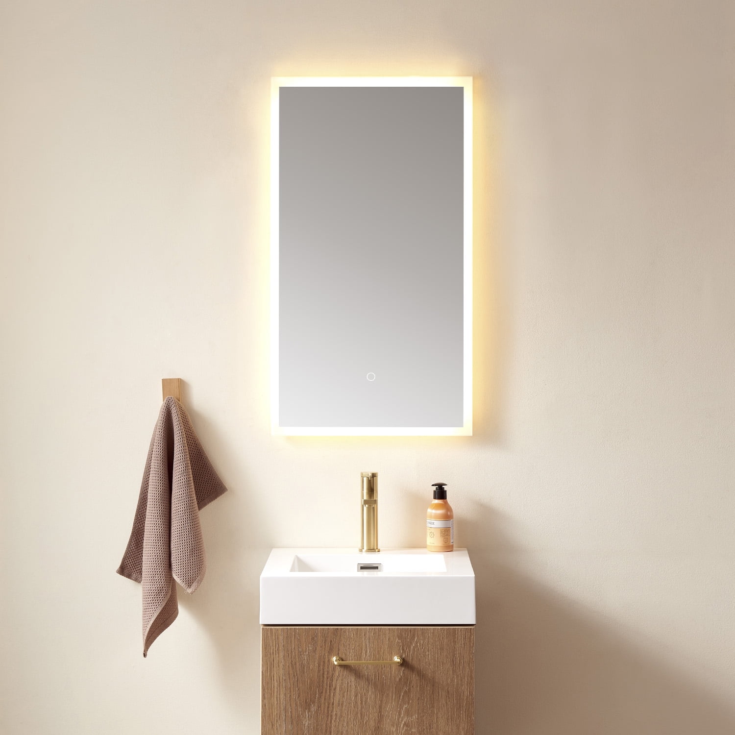 Vinnova Essentia 18" Rectangle LED Lighted Frameless Bathroom Vanity