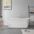 thumbnail image 1 of Vinnova Gorizia 59" x 31.5" Rectangular Acrylic Freestanding Soaking Bathtub in White, 1 of 6
