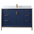 thumbnail image 1 of Vinnova Granada 48" White Faux Stone Top Single Vanity in Royal Blue No Mirror, 1 of 12