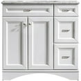 thumbnail image 1 of Vinnova Naples 36" Single Vanity in White with Carrara White Marble Countertop, 1 of 7