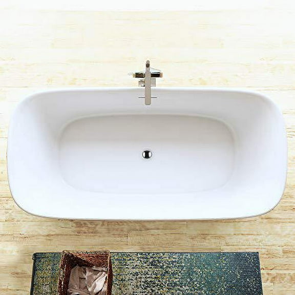 Vinnova Orion 67" x 31.5" Acrylic Bathtub in White