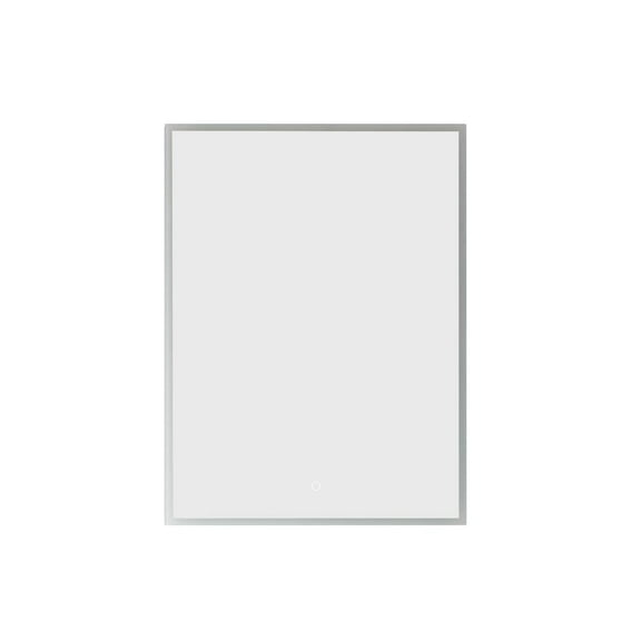 Vinnova Perma 24" LED Lit Medicine Cabinet Wall Mounted Mirror in Silver