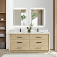 thumbnail image 1 of Vinnova Porto 72" Wood Double Bath Vanity with 6 Drawers in Aged Natural Oak, 1 of 15