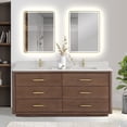 thumbnail image 1 of Vinnova Porto 72" Wood Double Bath Vanity with Mirror in Aged Dark Brown, 1 of 15
