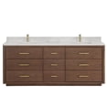 thumbnail image 1 of Vinnova Porto 84" Wood Double Bath Vanity with 9 Drawers in Aged Dark Brown, 1 of 15