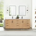 thumbnail image 1 of Vinnova San 84" Double Sink Wood Bath Vanity with Grain Stone in Brown/White, 1 of 17