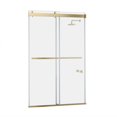 thumbnail image 1 of Vinnova Design Spezia 56" W x 76" H Double Sliding Frameless Shower Door in Brushed Gold, 1 of 11