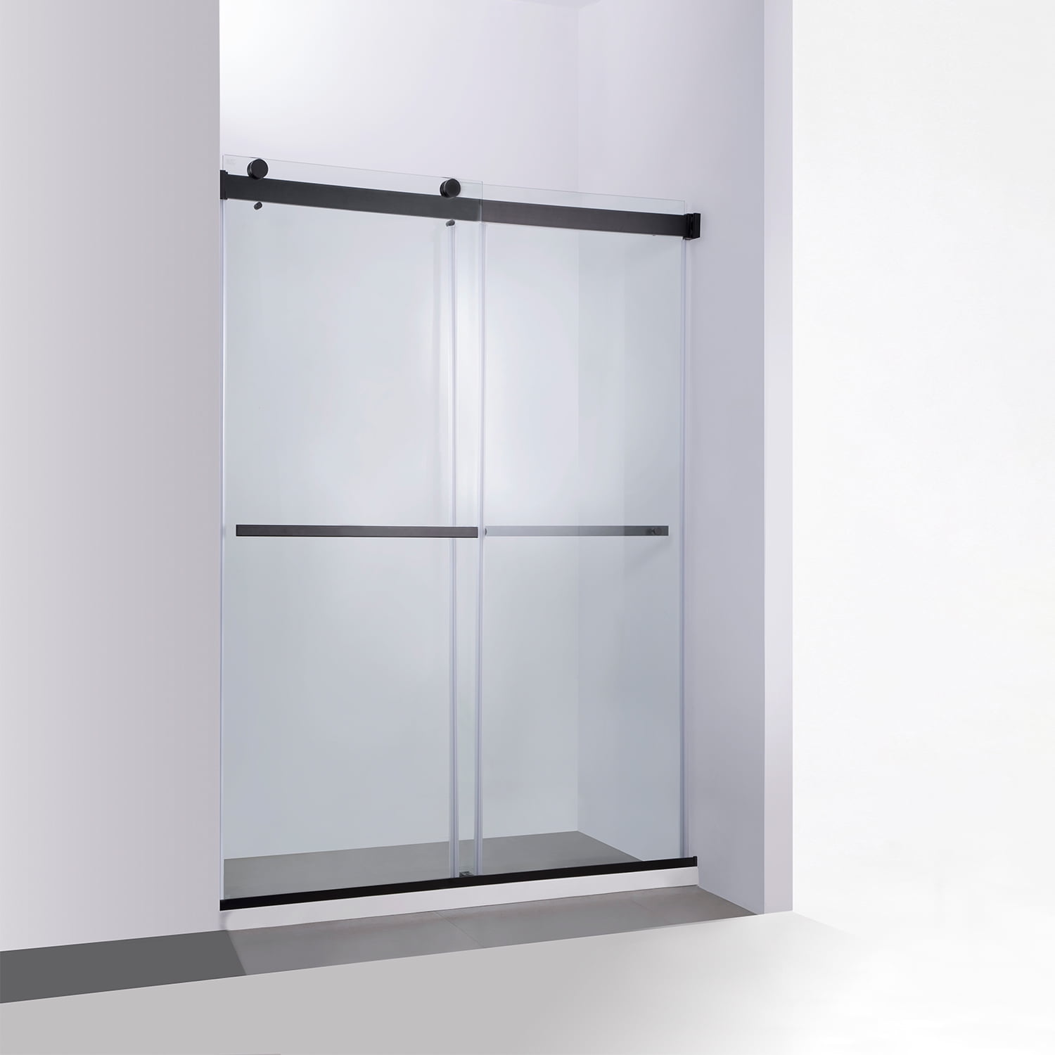Spezia 56" Matte Black Frameless Glass Shower Door
