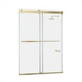thumbnail image 1 of Vinnova Spezia 64" W x 76" H Double Sliding Frameless Glass Shower Door Brushed Gold, 1 of 11